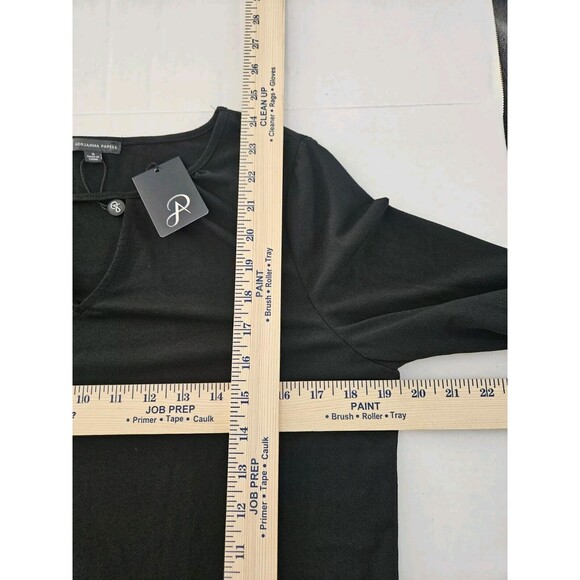 Adrianna Papell Black Keyhole Longsleeved Blouse Nwt  S - Picture 7 of 9